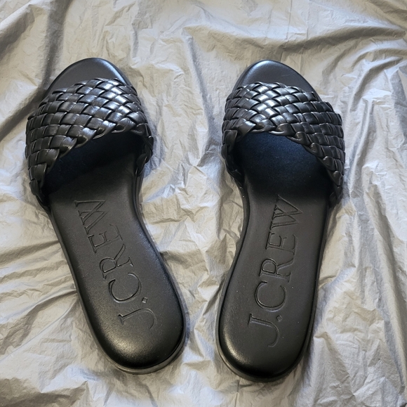 J. Crew Black Woven Leather Sandals - Picture 8 of 11